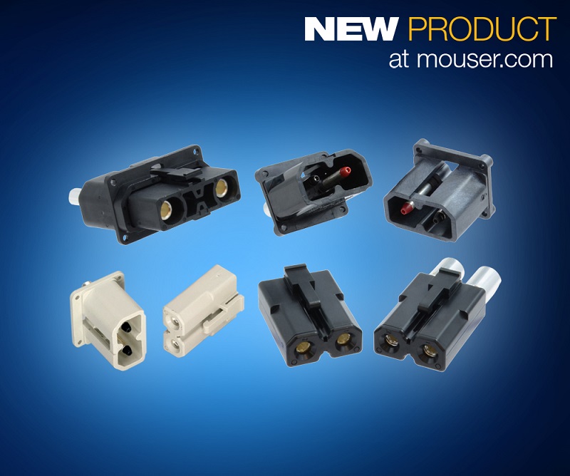 Now at Mouser: Amphenol Industrial Amphe-PD Series Connectors Distribute High Currents with Less Heat